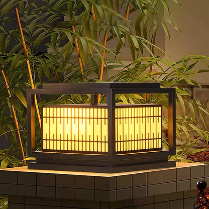 Window Grille Outdoor Post Light Alabaster Lighting Fixture