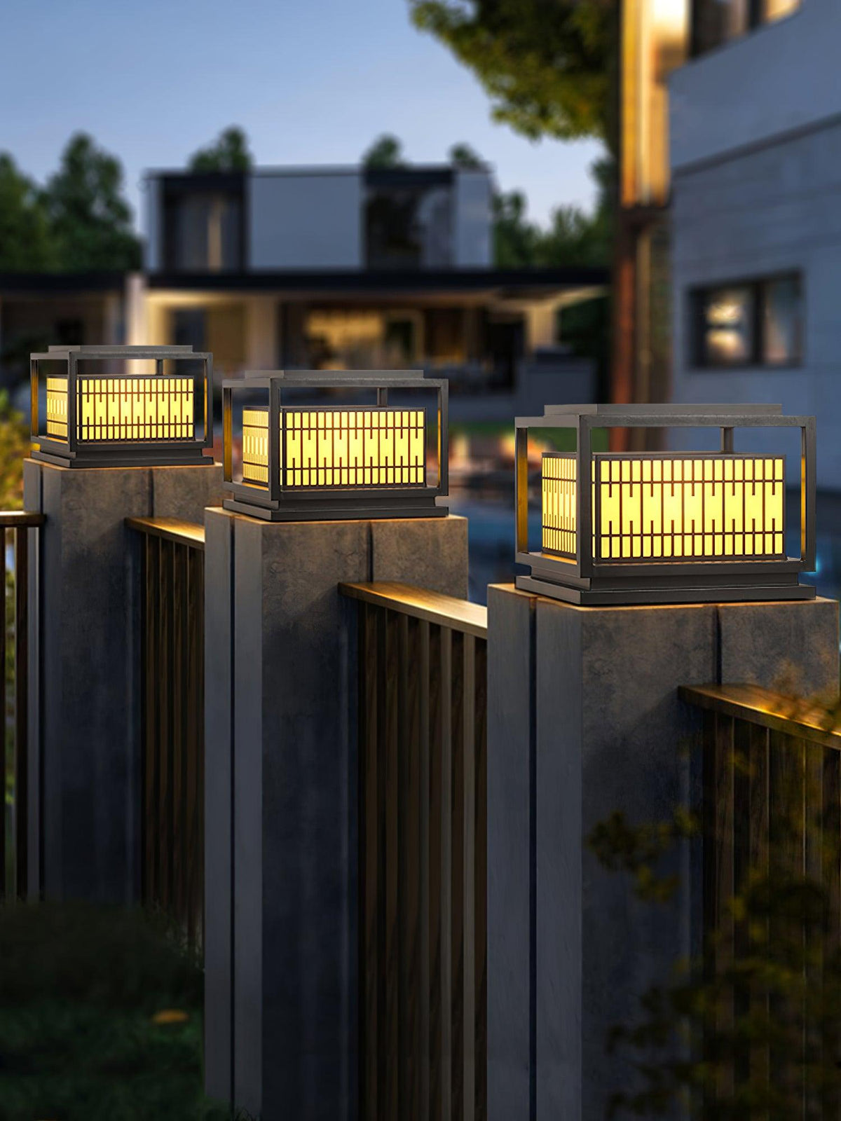 Window Grille Outdoor Post Light Alabaster Lighting Fixture