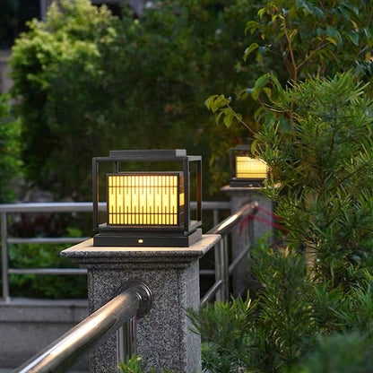 Window Grille Outdoor Post Light Alabaster Lighting Fixture