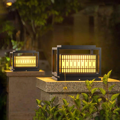 Window Grille Outdoor Post Light Alabaster Lighting Fixture