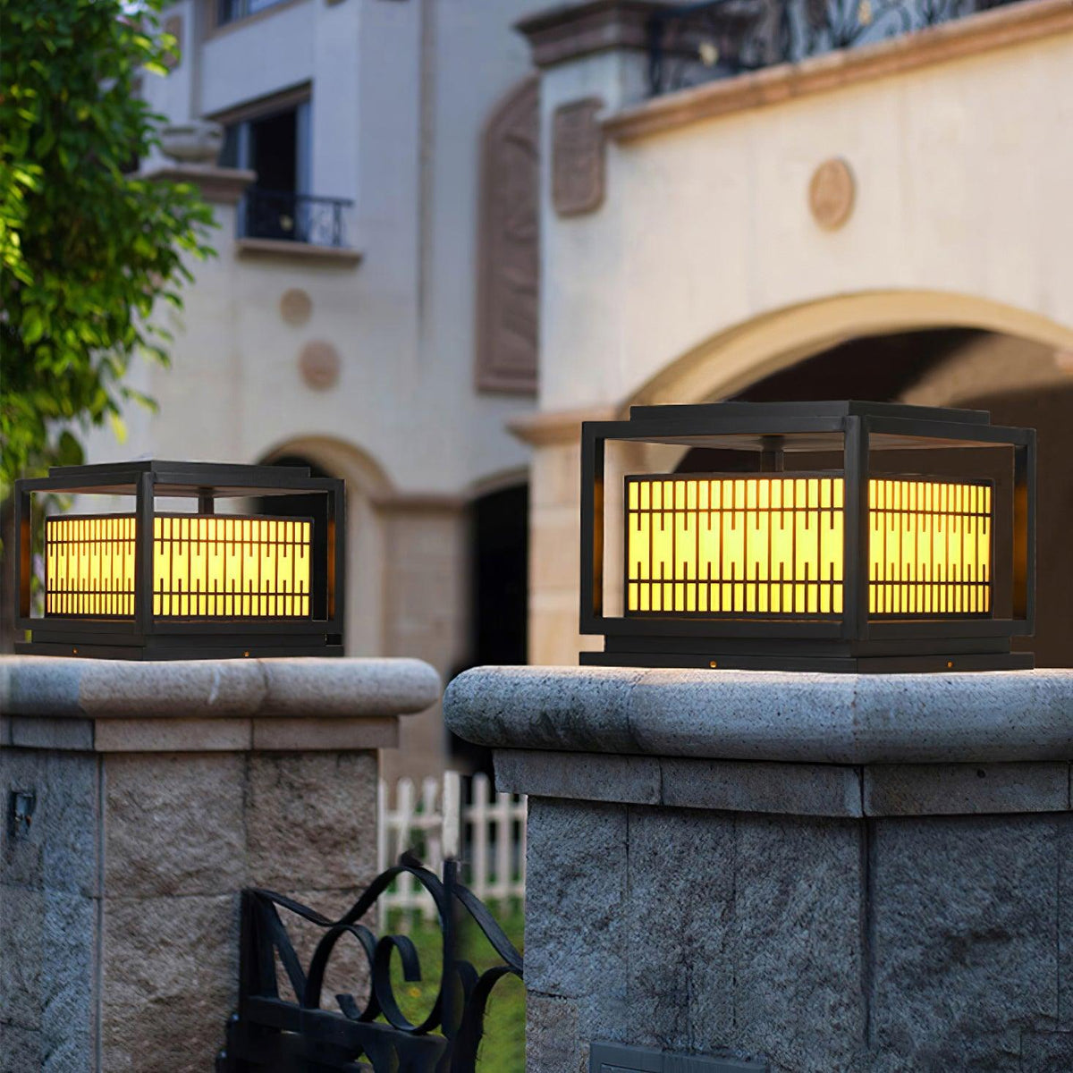 Window Grille Outdoor Post Light Alabaster Lighting Fixture