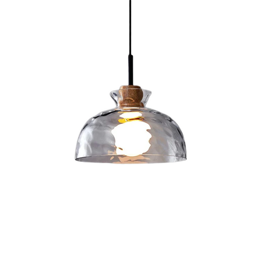 Water ripple clear glass pendant light illuminated