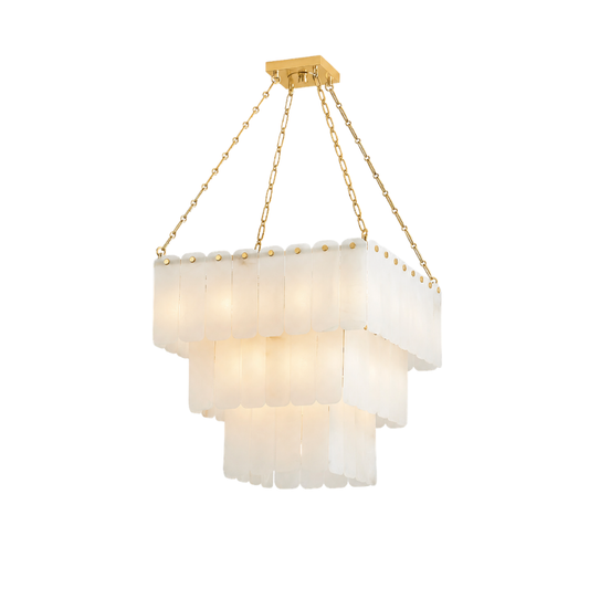 3-Tier Cascading Alabaster Chandelier