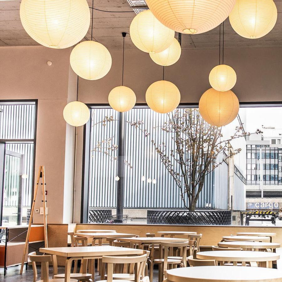 Rice Paper Pendant Lamp diffused warm light glow