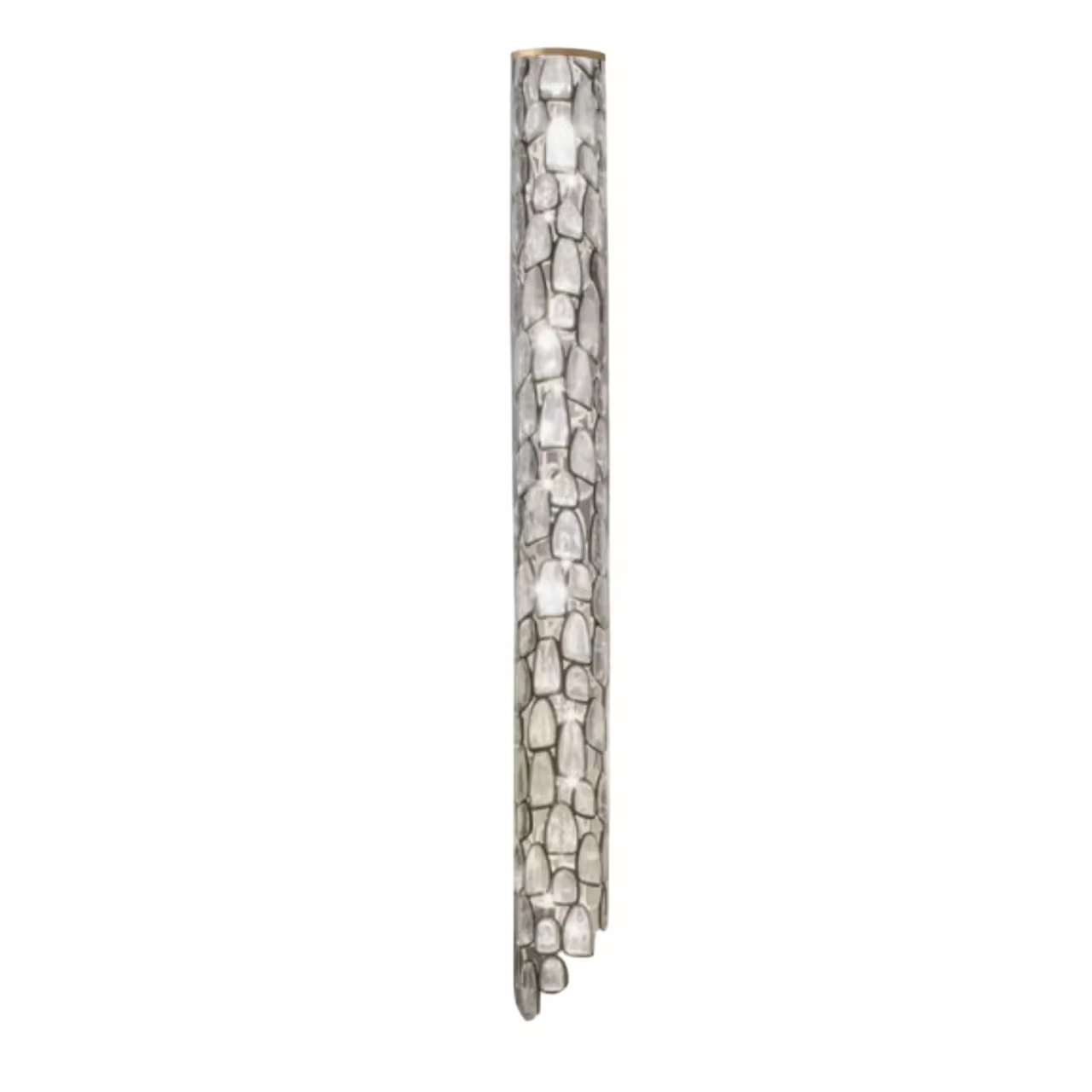 Crystal mosaic column LED pendant lamp with metal frame and crystal glass shade