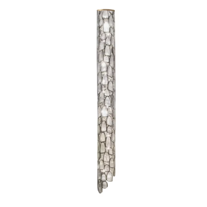 Crystal mosaic column LED pendant lamp with metal frame and crystal glass shade