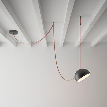 Light Rail Leather Pendant industrial style close-up detail