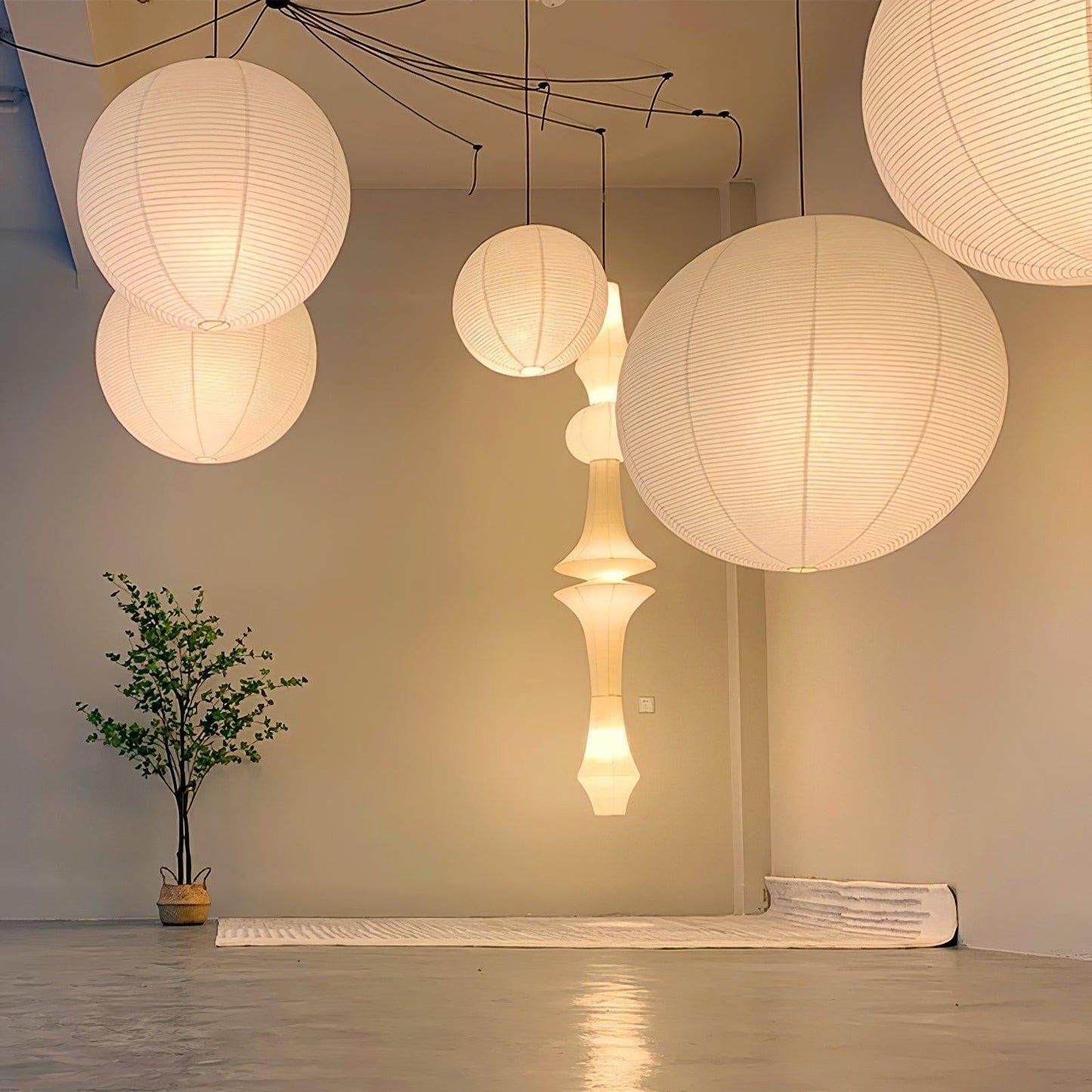 Rice Paper Pendant Lamp large size 31 inch diameter