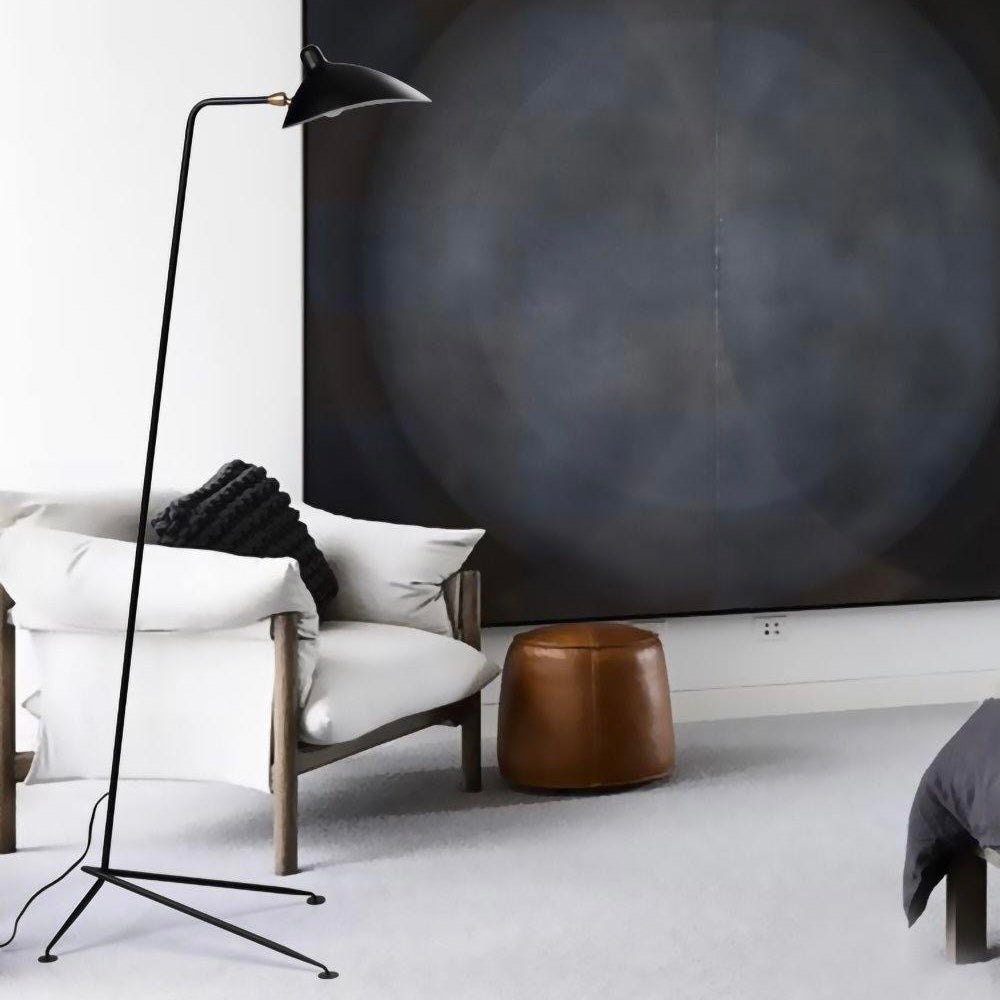 Serge Mouille Floor Lamp shade and stem close-up