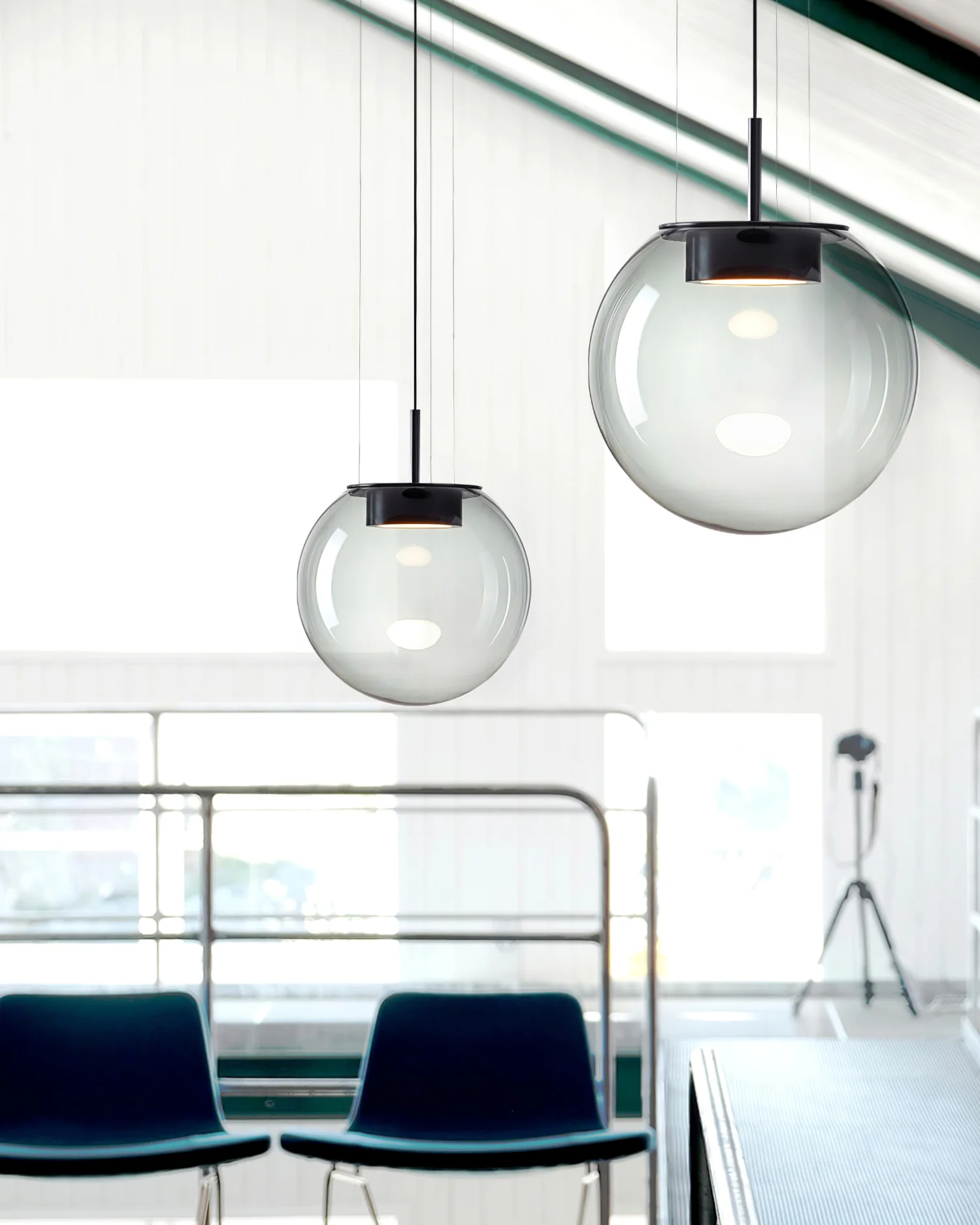 Orbis Pendant Lamp glass dome detail close-up