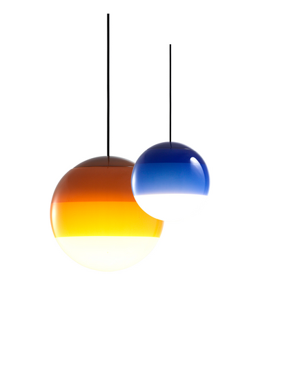 Dipping Light white glass globe pendant 15cm front view