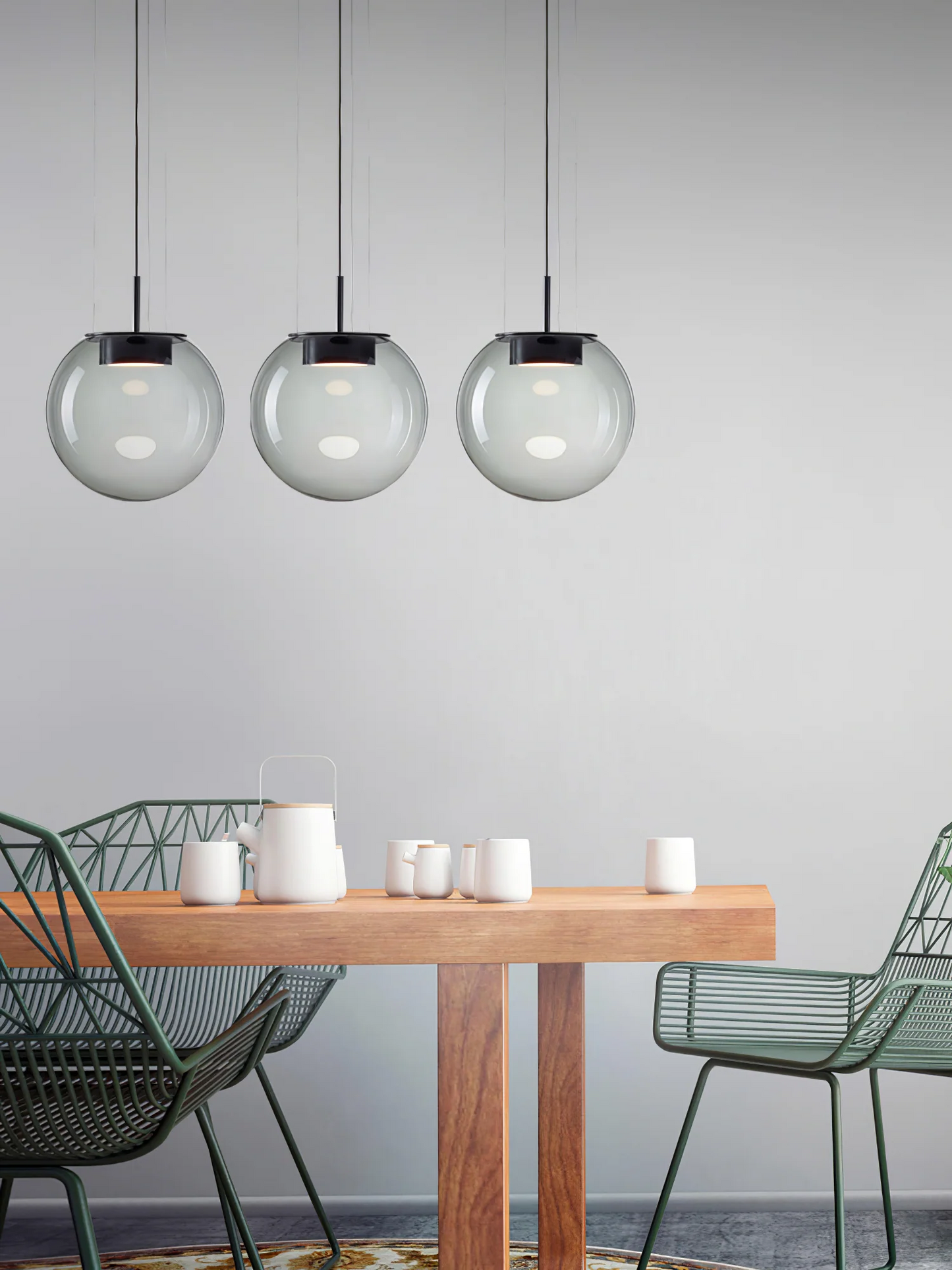 Orbis Pendant Lamp hanging in Dubai restaurant interior