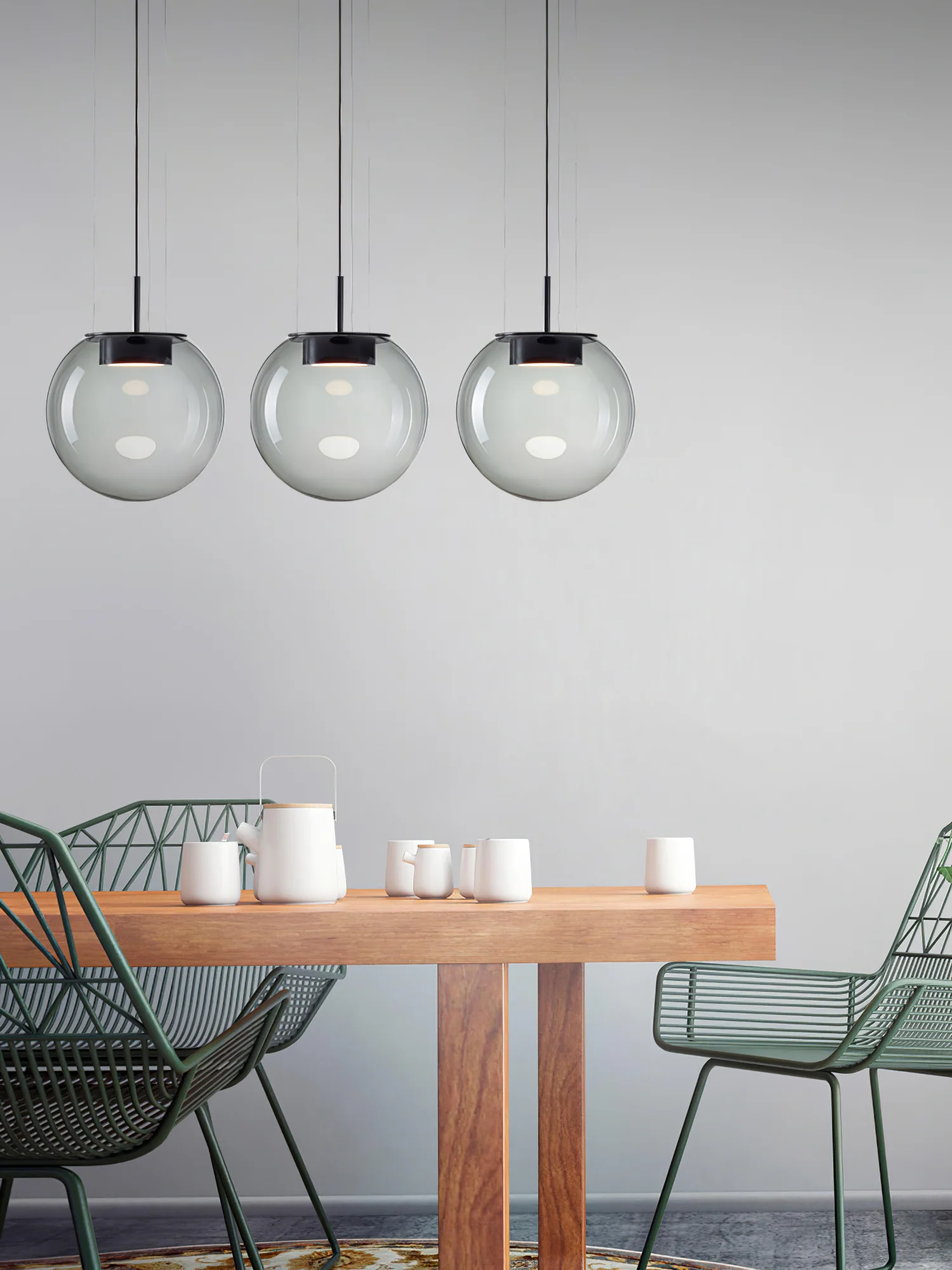 Orbis Pendant Lamp hanging in Dubai restaurant interior