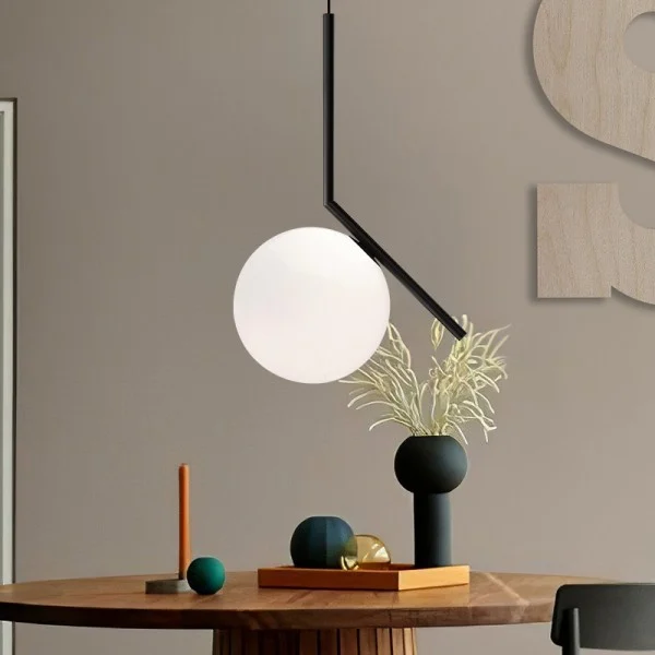 IC Lights Pendant glass ball and stem structure