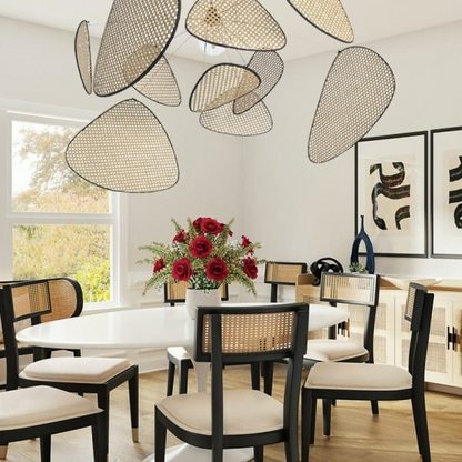 Screen Cannage Rattan Pendant Lamp 31.5 inch large size