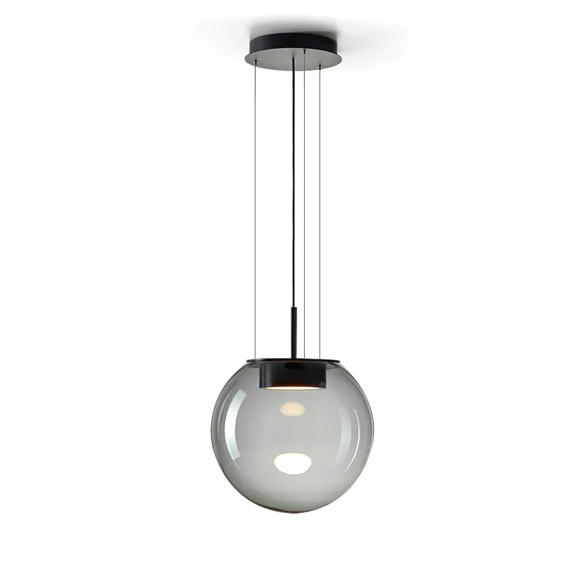 Orbis Pendant Lamp clear black rim 7.9 inch front view