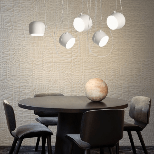 Aim Pendant Light colour variants white black brass