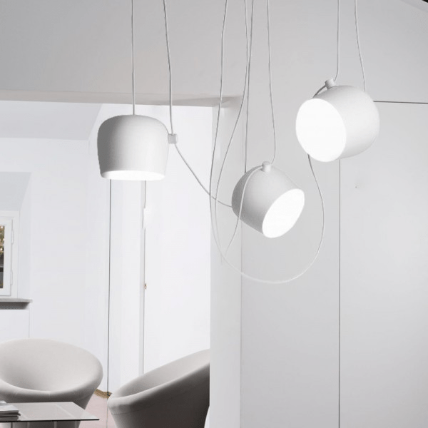 Aim Pendant Light white large 24.5cm shade view