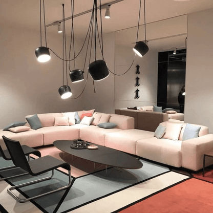 Aim Pendant Light brass 4-head configuration dining room