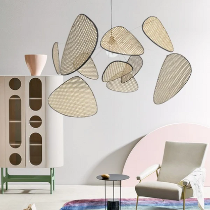 Screen Cannage Rattan Pendant ceiling installation detail