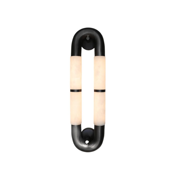 The Volterra Dual-Crescent Alabaster Sconce