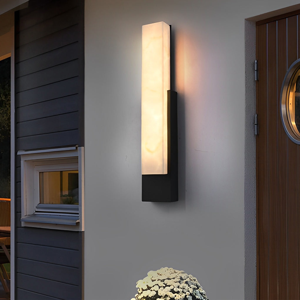 Sentinella Slim Outdoor Marble-Effect Wall Light