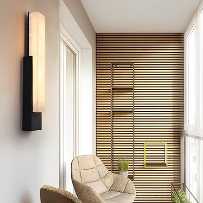 Sentinella Slim Outdoor Marble-Effect Wall Light